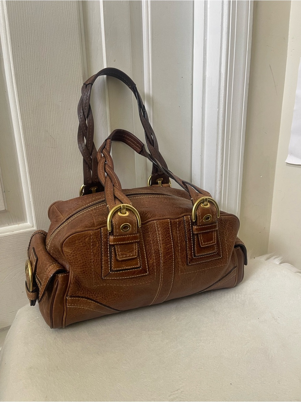 Coach Mia Soho satchel  Brown Leather Braided-Handle Shoulder - Picture 12 of 16